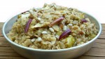 Organic pre-cooked dehydrated quinoa, rolled oats, apples, seeds, and nuts.